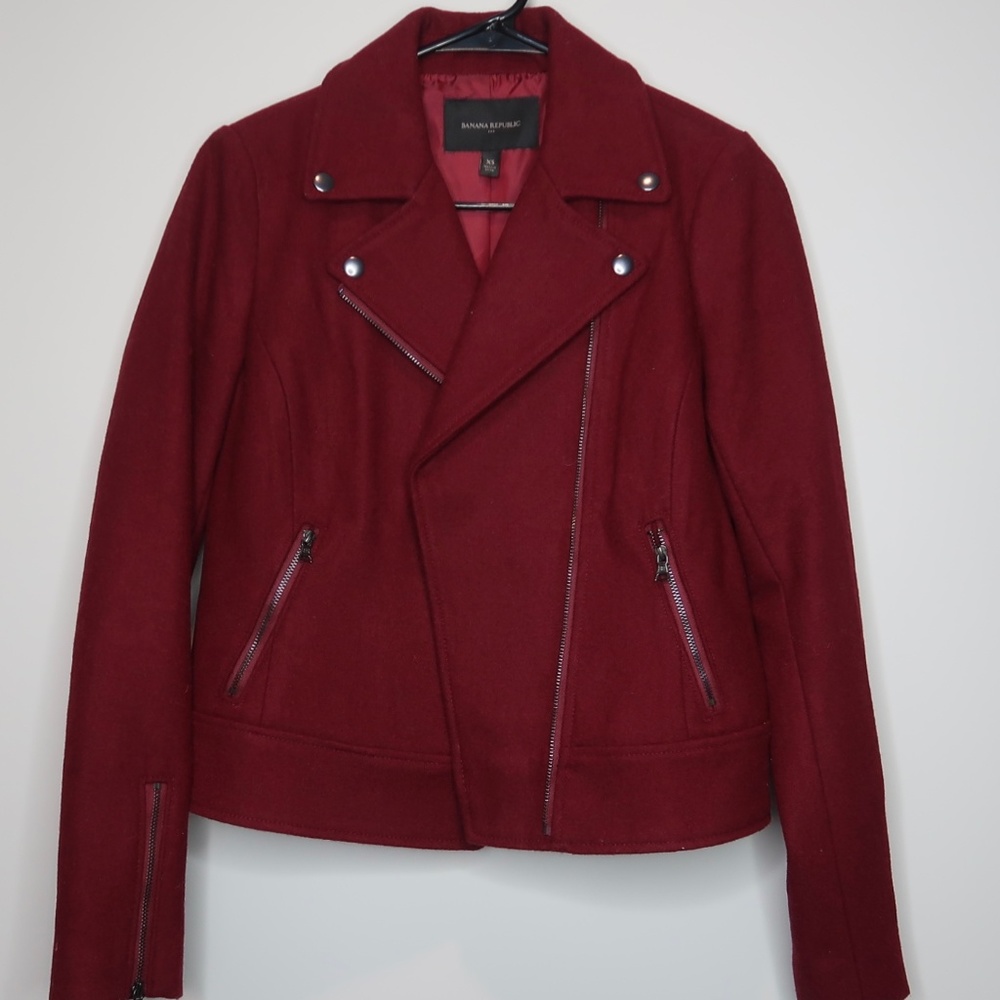 Burgundy Moto Jacket